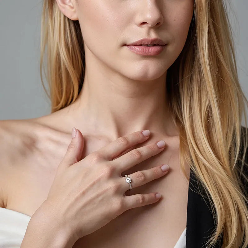 Silver Round Crown Adjustable Ring with Zircon Cluster – Elegant Women’s Jewelry | Yumi Jewels