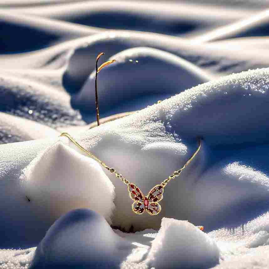 Royal Ruby Butterfly Pendant Necklace – Gold-Tone Crystal Jewelry for Women | Yumi Jewels